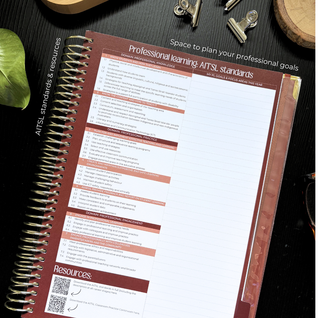 2027 Base Teacher Planner in Terracotta Theory
