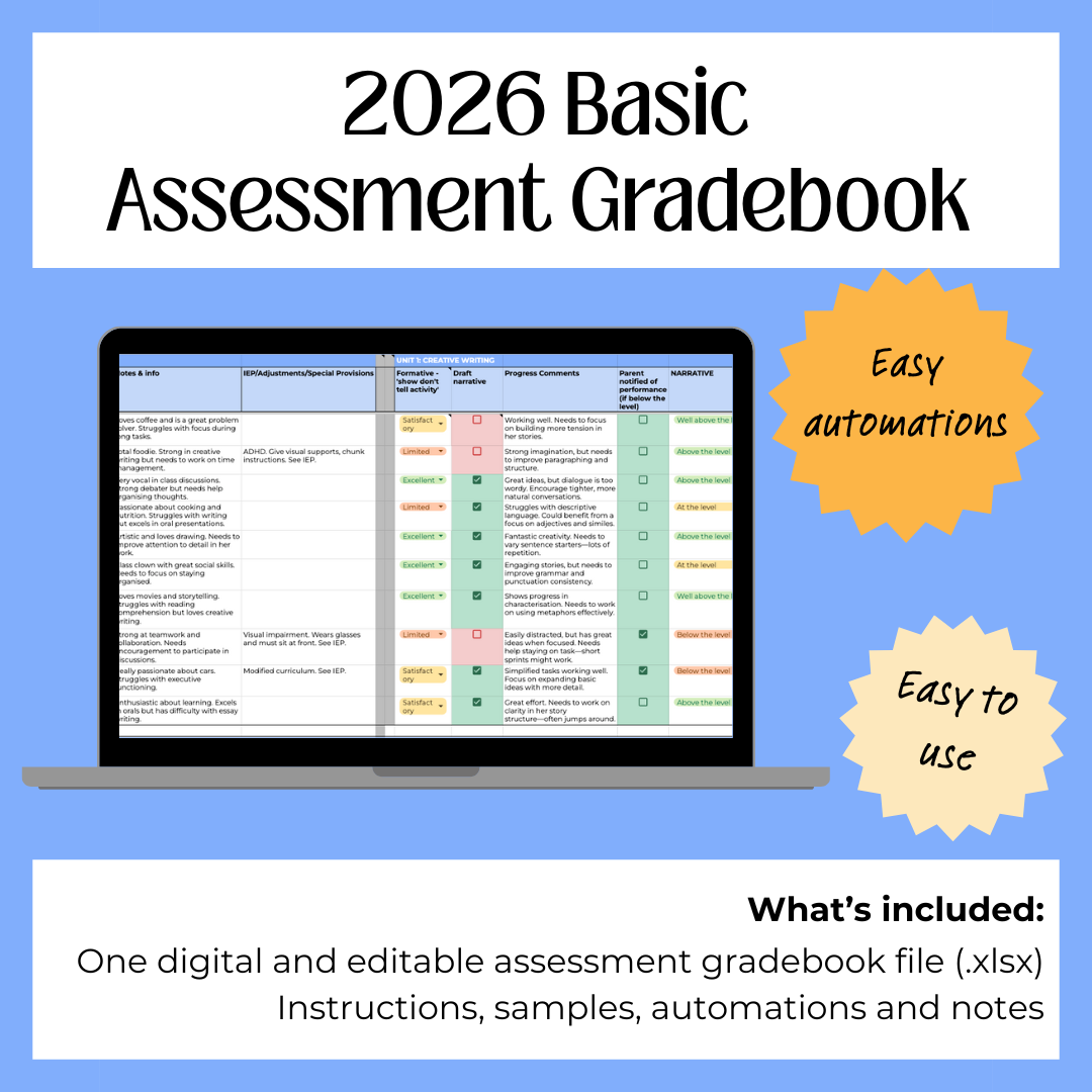 Basic Assessment Gradebook (Digital Download)