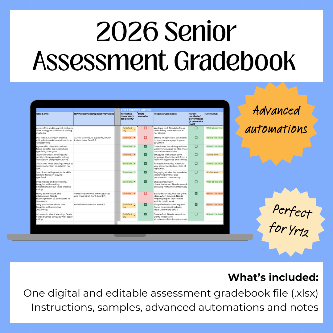 Senior Assessment Gradebook (Digital Download)