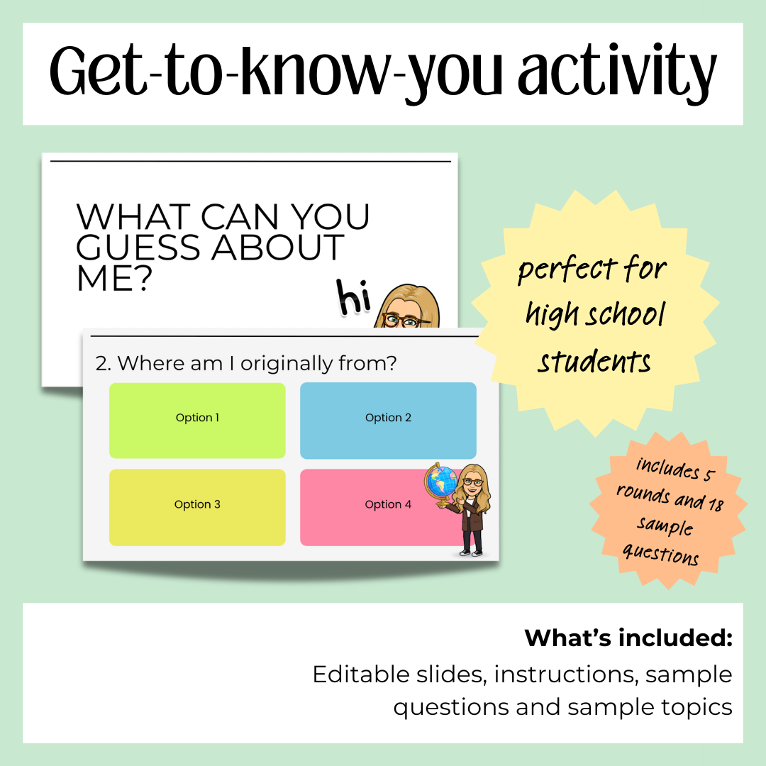 Get to Know Your Teacher Activity Activity