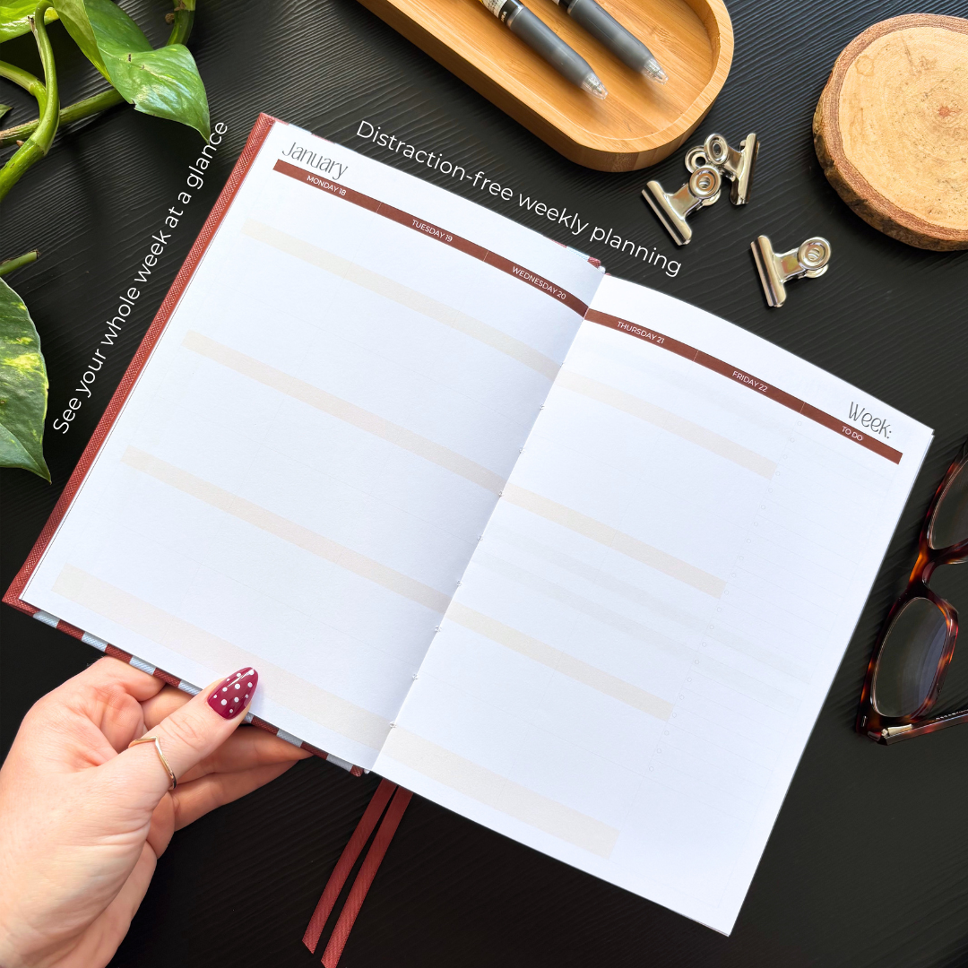 2027 A5 Terracotta Stripe Base Teacher Planner