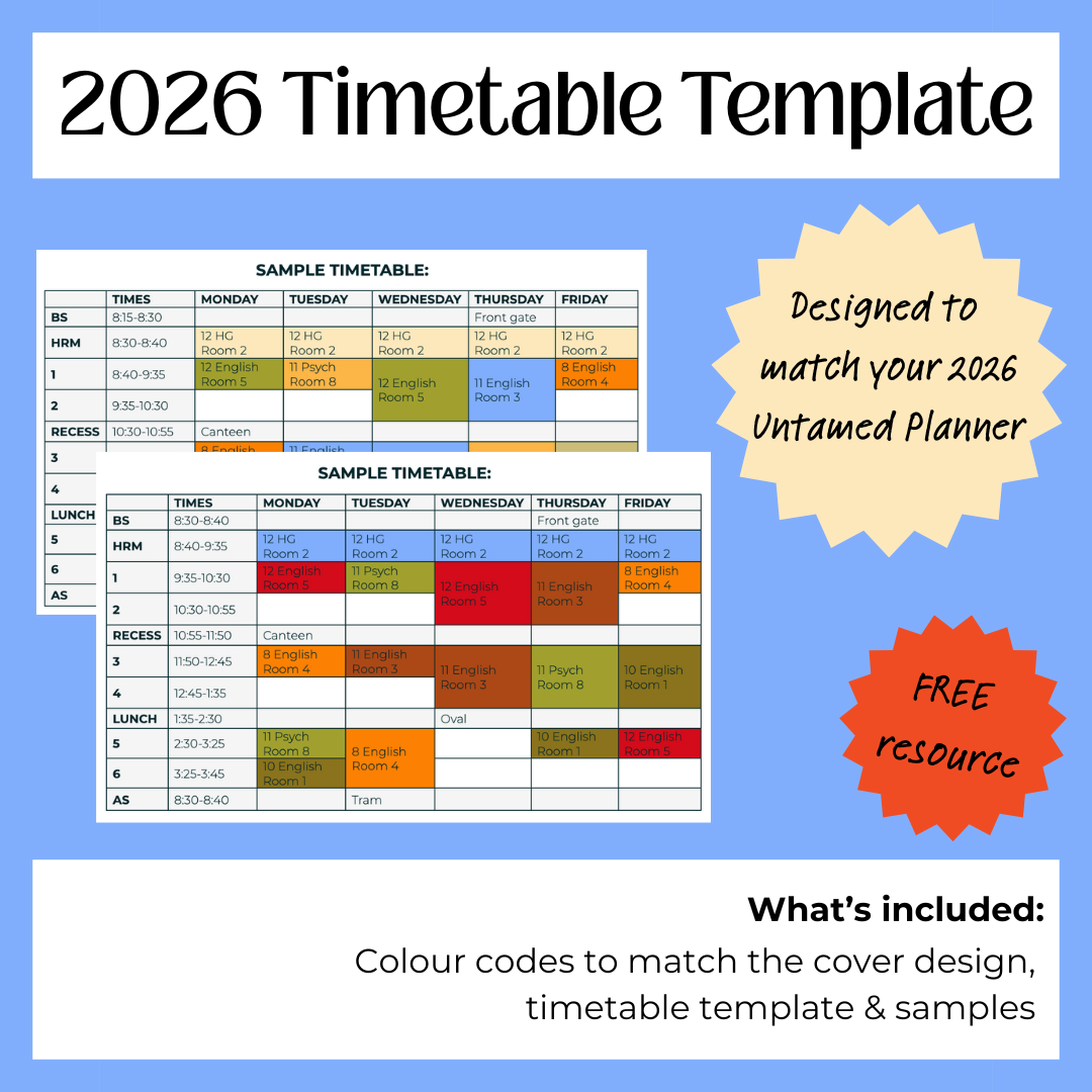 2026 Timetable Template - Untamed