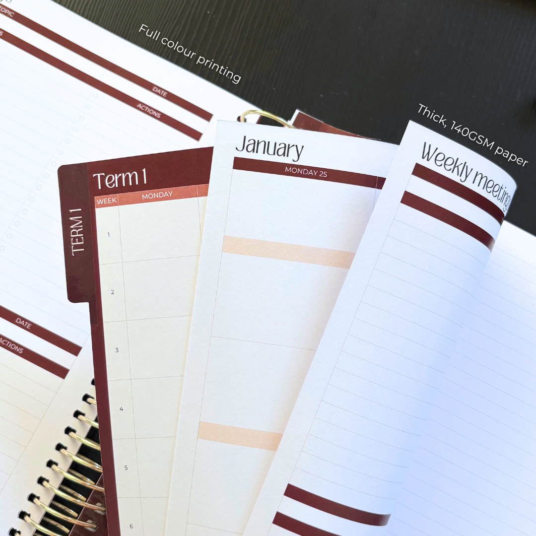 2027 Base Teacher Planner in Terracotta Theory