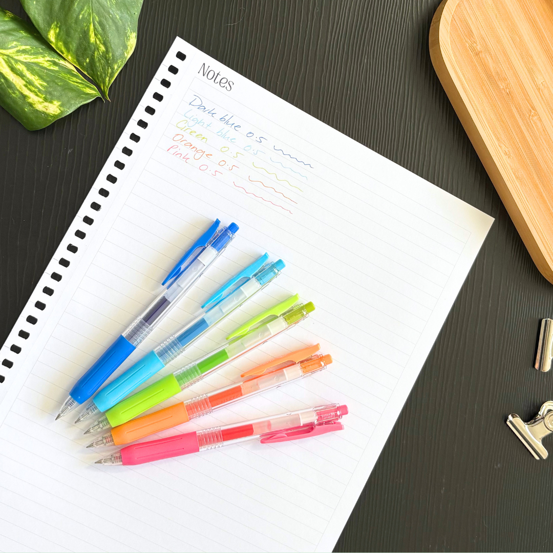 Zebra Coloured Pens in 0.5mm (set of 5)