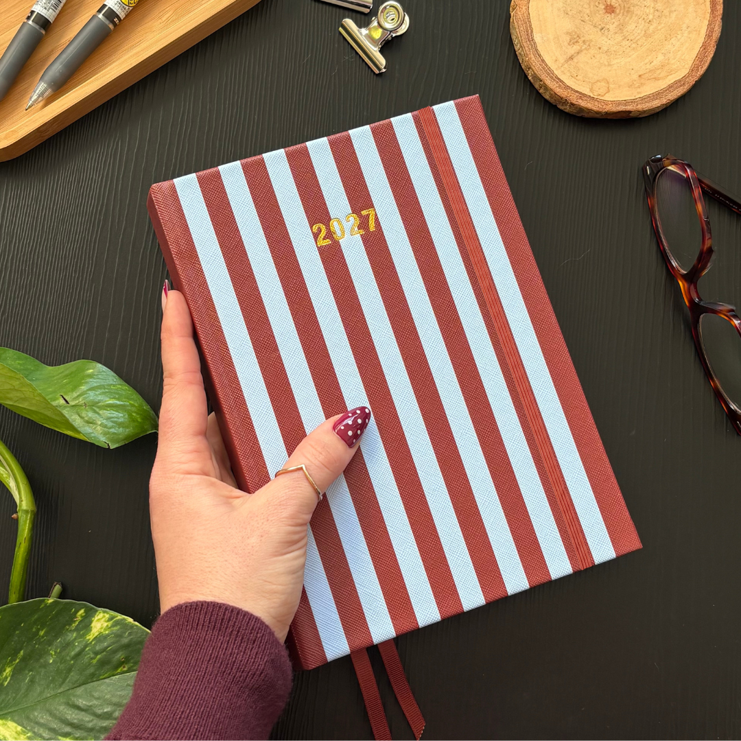 2027 A5 Terracotta Stripe Base Teacher Planner