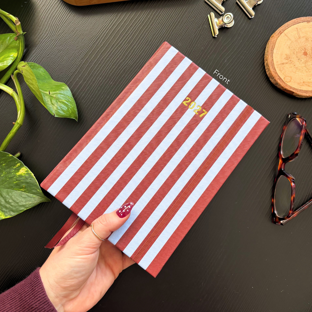 2027 A5 Terracotta Stripe Base Teacher Planner