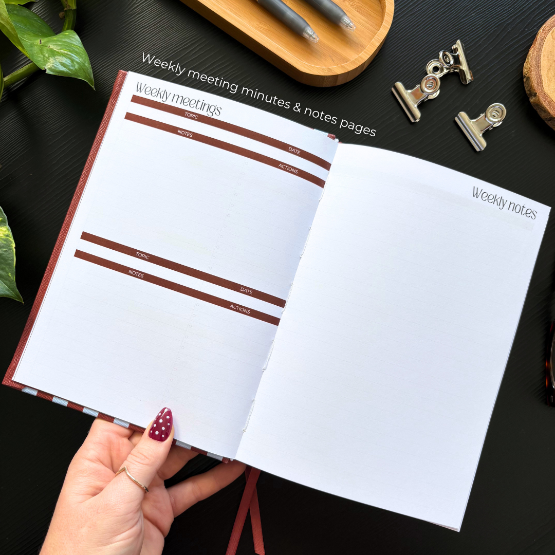 2027 A5 Terracotta Stripe Base Teacher Planner