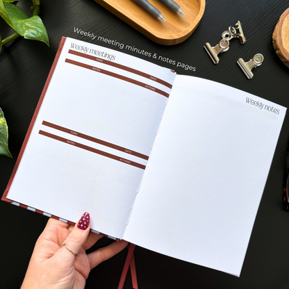 2027 A5 Terracotta Stripe Base Teacher Planner