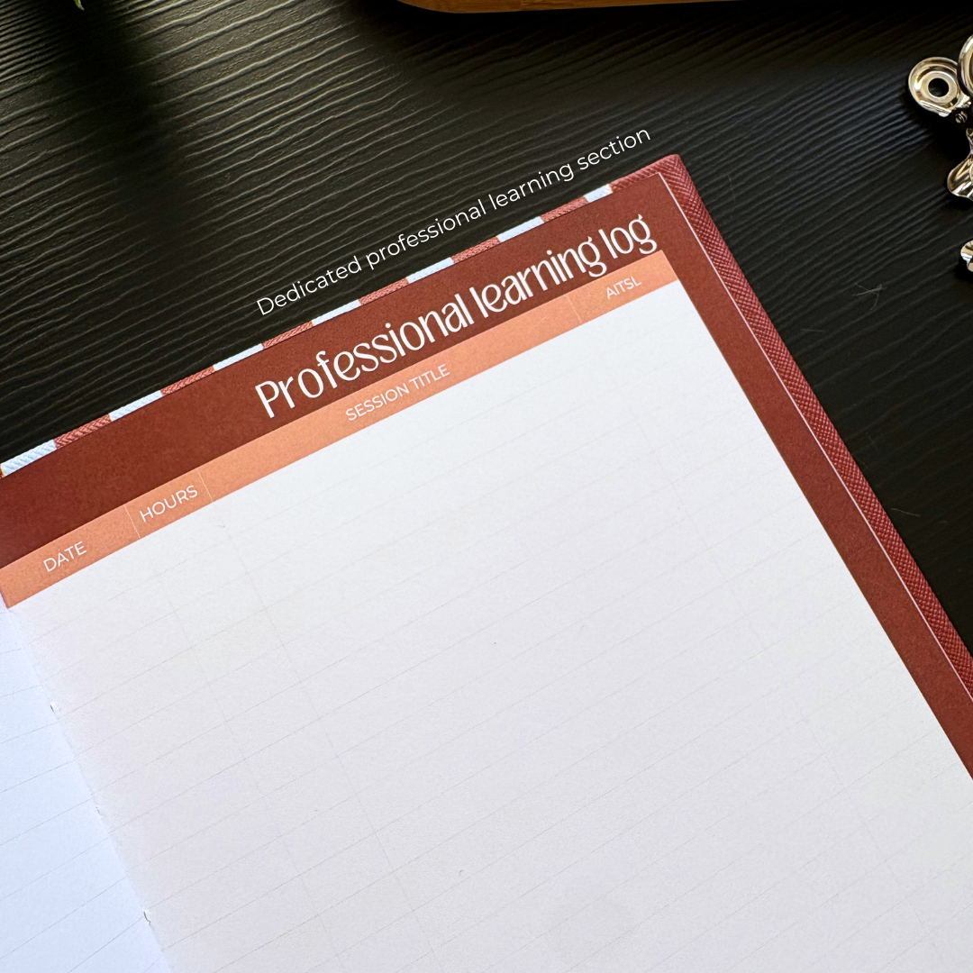 2027 A5 Terracotta Stripe Base Teacher Planner