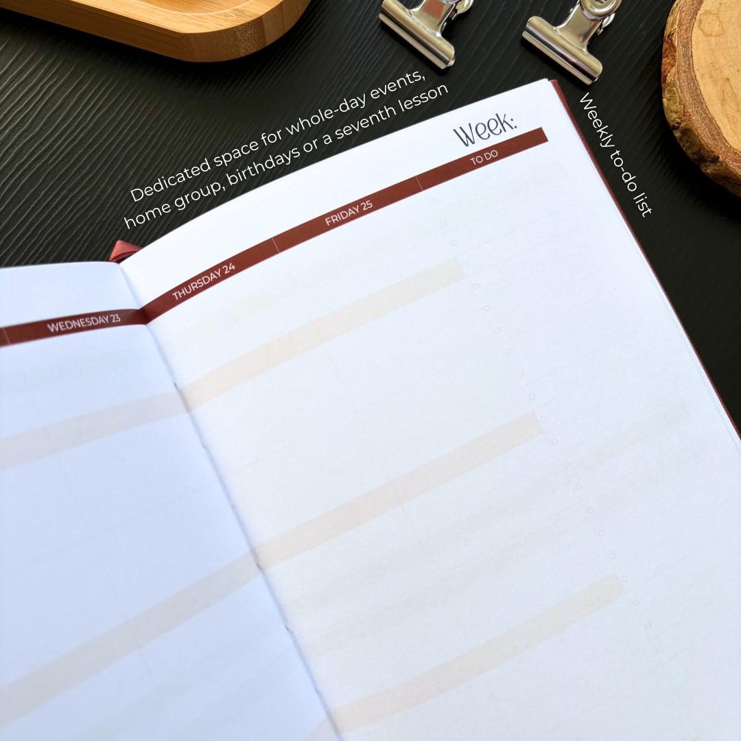 2027 A5 Terracotta Stripe Base Teacher Planner