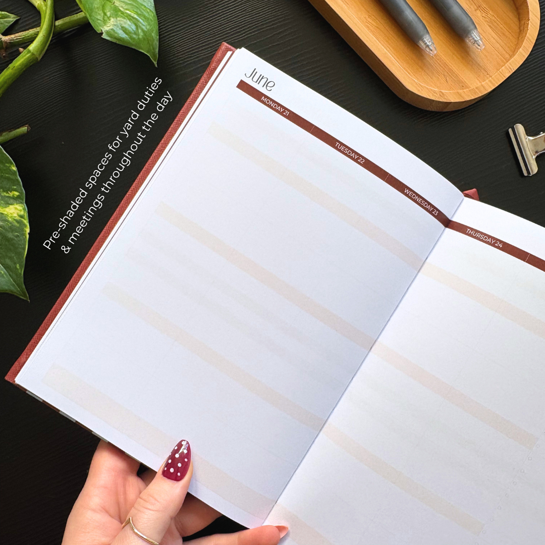 2027 A5 Terracotta Stripe Base Teacher Planner