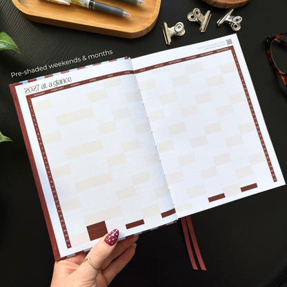 2027 A5 Terracotta Stripe Base Teacher Planner