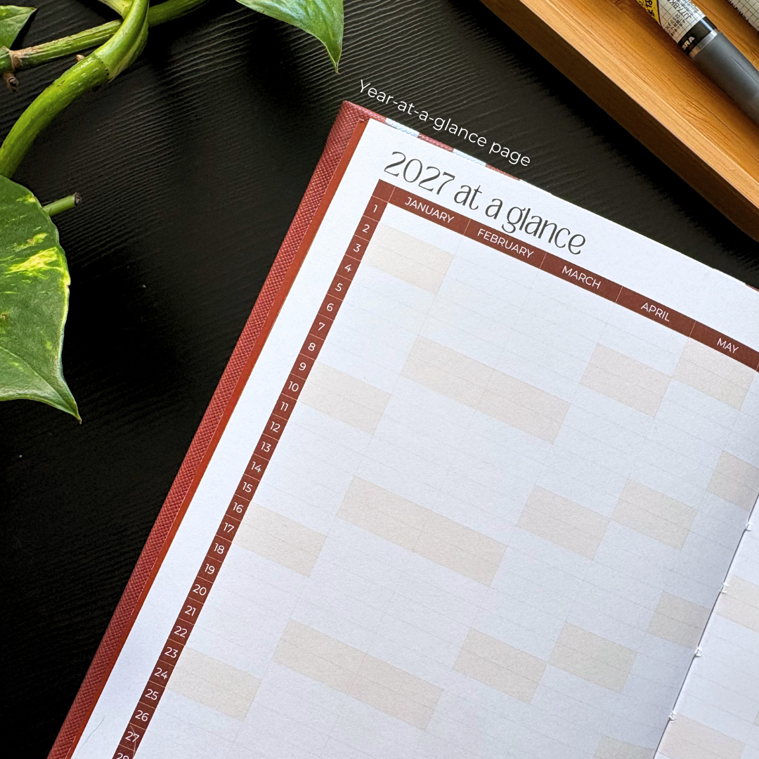 2027 A5 Terracotta Stripe Base Teacher Planner